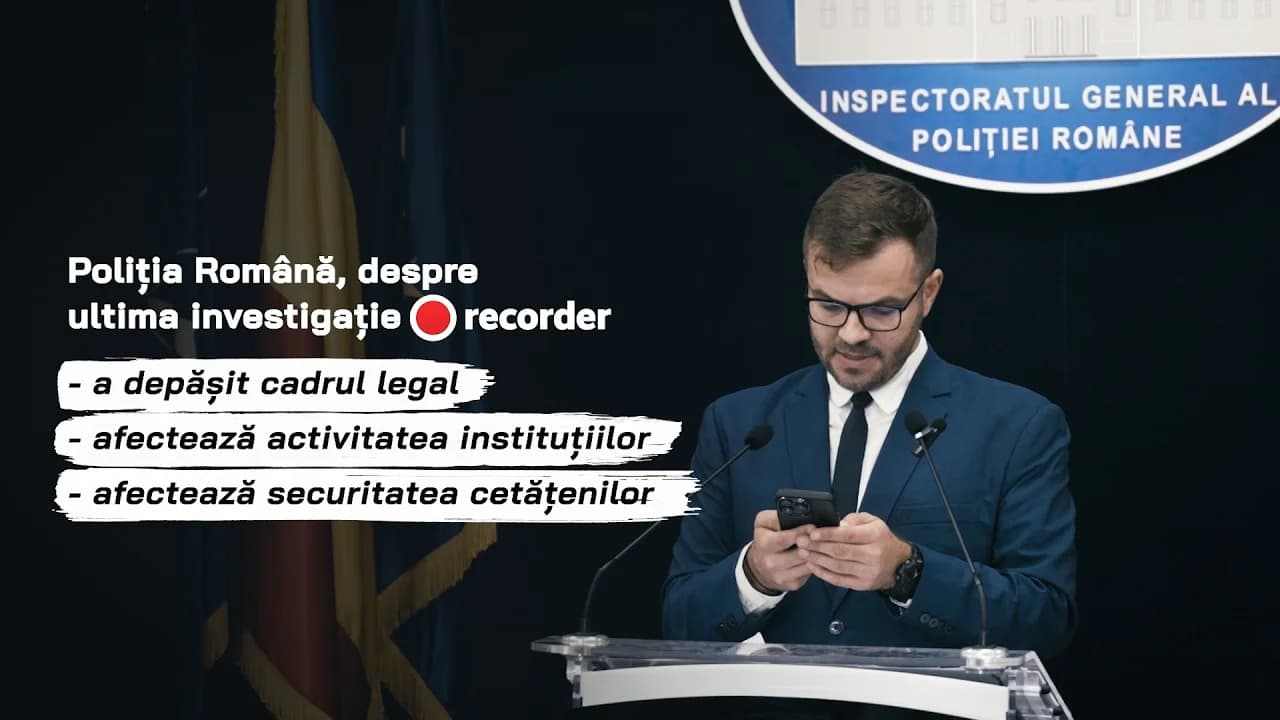 Poliția Română acuză Recorder de destabilizarea instituțiilor statului