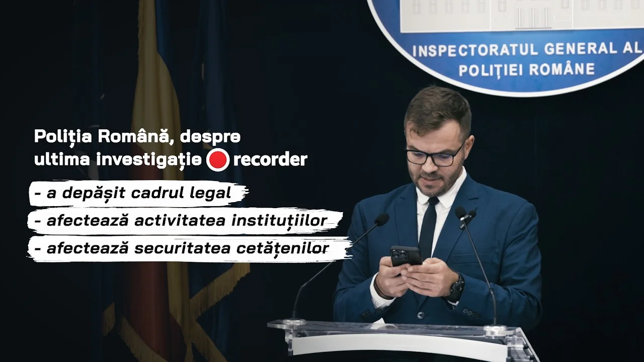 Poliția Română acuză Recorder de destabilizarea instituțiilor statului